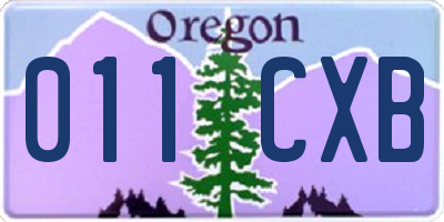 OR license plate 011CXB