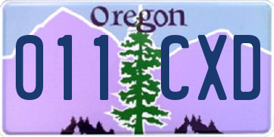 OR license plate 011CXD