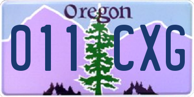OR license plate 011CXG