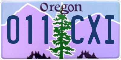 OR license plate 011CXI