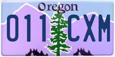 OR license plate 011CXM
