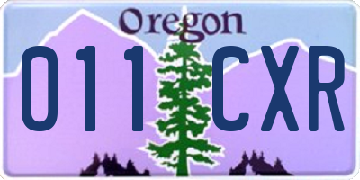 OR license plate 011CXR