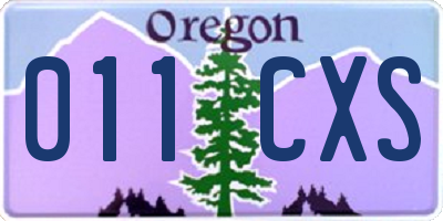 OR license plate 011CXS