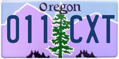 OR license plate 011CXT