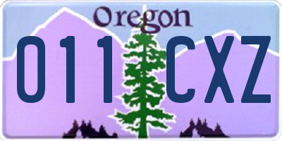 OR license plate 011CXZ