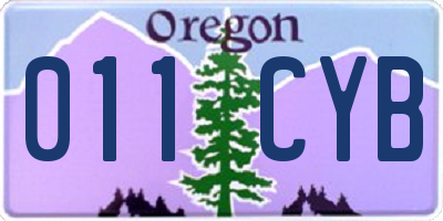 OR license plate 011CYB