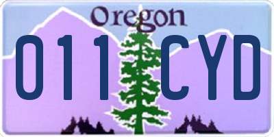 OR license plate 011CYD