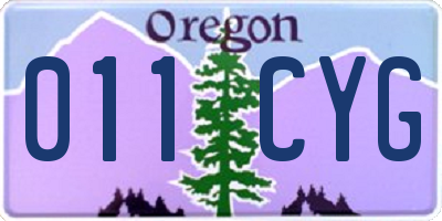 OR license plate 011CYG