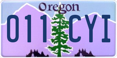 OR license plate 011CYI