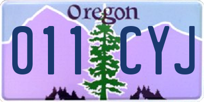 OR license plate 011CYJ