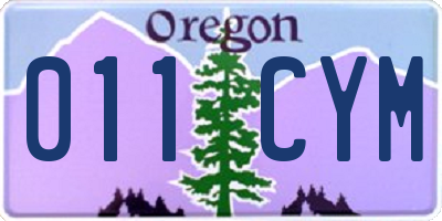 OR license plate 011CYM
