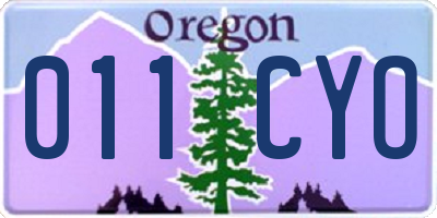 OR license plate 011CYO