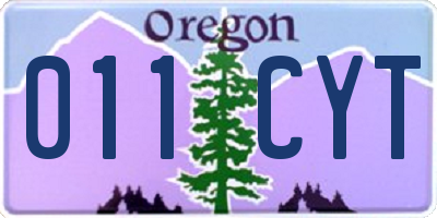 OR license plate 011CYT