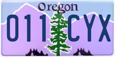 OR license plate 011CYX