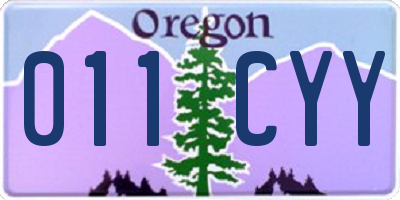 OR license plate 011CYY