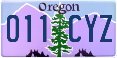 OR license plate 011CYZ