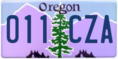 OR license plate 011CZA