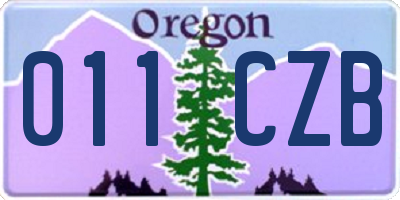 OR license plate 011CZB
