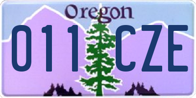 OR license plate 011CZE