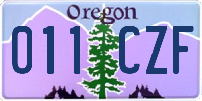 OR license plate 011CZF