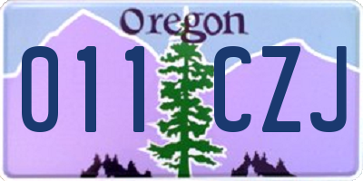 OR license plate 011CZJ