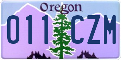 OR license plate 011CZM