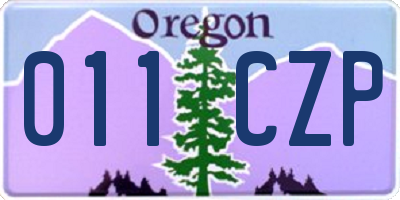 OR license plate 011CZP