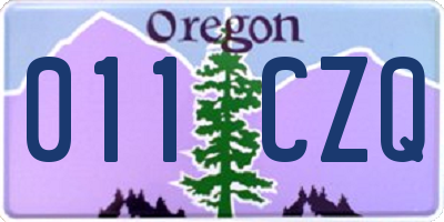 OR license plate 011CZQ
