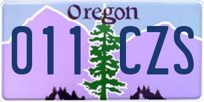 OR license plate 011CZS