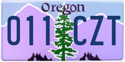 OR license plate 011CZT