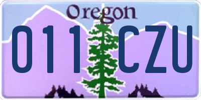 OR license plate 011CZU