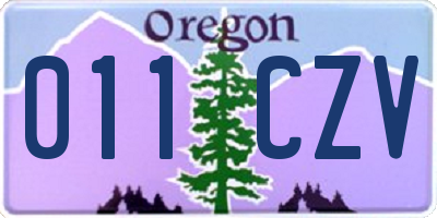 OR license plate 011CZV