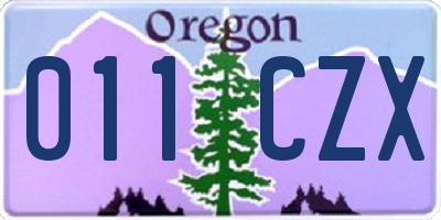 OR license plate 011CZX