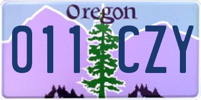 OR license plate 011CZY