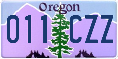 OR license plate 011CZZ