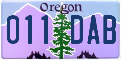 OR license plate 011DAB