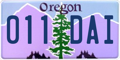 OR license plate 011DAI