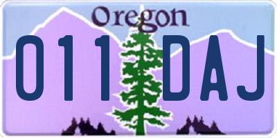 OR license plate 011DAJ