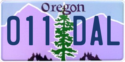 OR license plate 011DAL