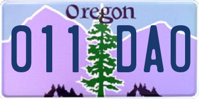 OR license plate 011DAO