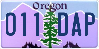 OR license plate 011DAP
