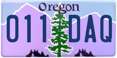 OR license plate 011DAQ