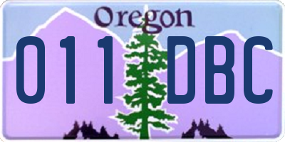 OR license plate 011DBC