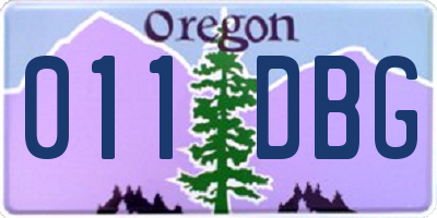OR license plate 011DBG