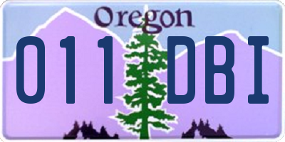 OR license plate 011DBI
