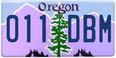 OR license plate 011DBM