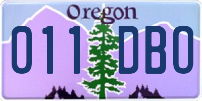 OR license plate 011DBO