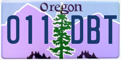 OR license plate 011DBT