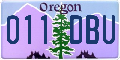OR license plate 011DBU
