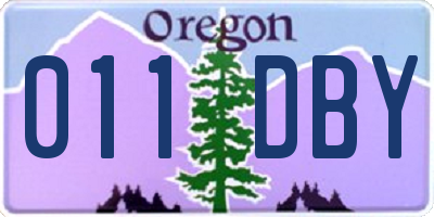 OR license plate 011DBY